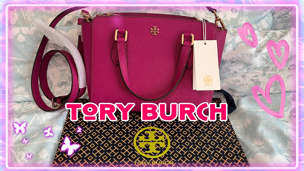 tory burch emerson mini top zip tote poetry of things allover I review I  unboxing 