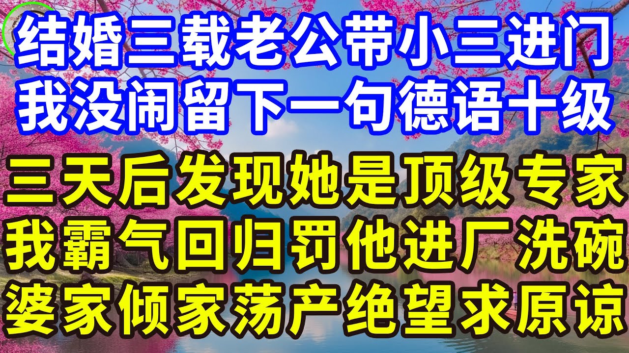 结婚三载老公带小三进门， 我没闹留下一句德语十级。 三天后发现她是顶级专家， 我霸气回归罚他进厂洗碗。 婆家倾家荡产绝望求原谅。#感人故事 #人生哲学 #生活經驗 #情感故事 #故事