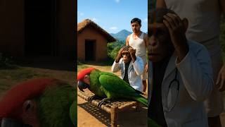 Monkey and Farmer Desperately Trying To Recover The Parrot 😭 #ai #farmer #monkey #parrot