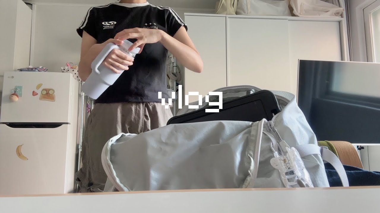vlog | 제철노비 직장인의 출퇴근 일상 브이로그🗿혼자 한강 피크닉, 야근의 연속, 복숭아 코블러 베이킹