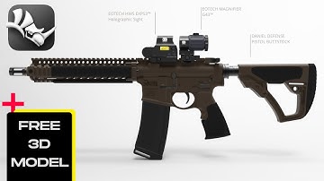 Modeling Assault Rifle  Daniel Defence MK18 + Free 3D Modeling - Rhino 7