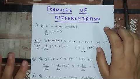 Lec.3 Fundamental formulae of Differentiation- Mathematical tools- Chapt.0