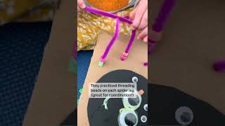Spider Bead Threading Activity for Kids #halloween #classroommanagement #mom #classroomsetup