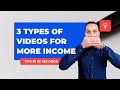 3 Video Types For More Income💡💸 #shorts
