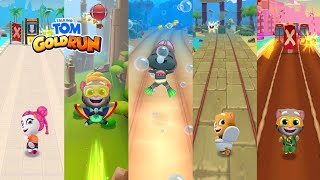 Talking Tom Gold Run Water Park vs Flying vs Undesea vs Lost City vs Candyland Android Gameplay screenshot 4