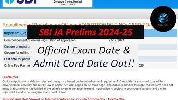 SBI Clerk/JA Official Exam Date Out!!! #sbiclerk #sbi #ibps