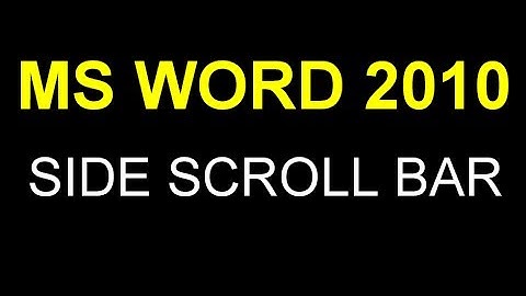Microsoft MS Word 2010 - Missing Side Scroll Bar