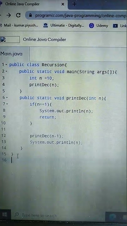 how-to-print-numbers-from-1-to-10-using-recursion-youtube