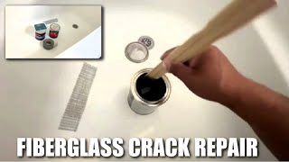 HOW TO REPAIR A FIBERGLASS CRACK IN A BATHTUB | FIBERGLASS REPAIR USING MESH TAPE AND BONDO GLASS