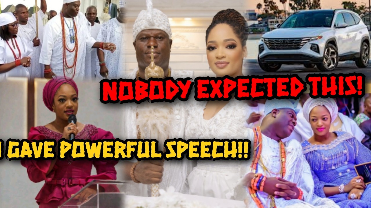 Têårs in Akure! Ooni Shôçks Queen Naomi with luxury SUV gift as she gave Powerful Speech