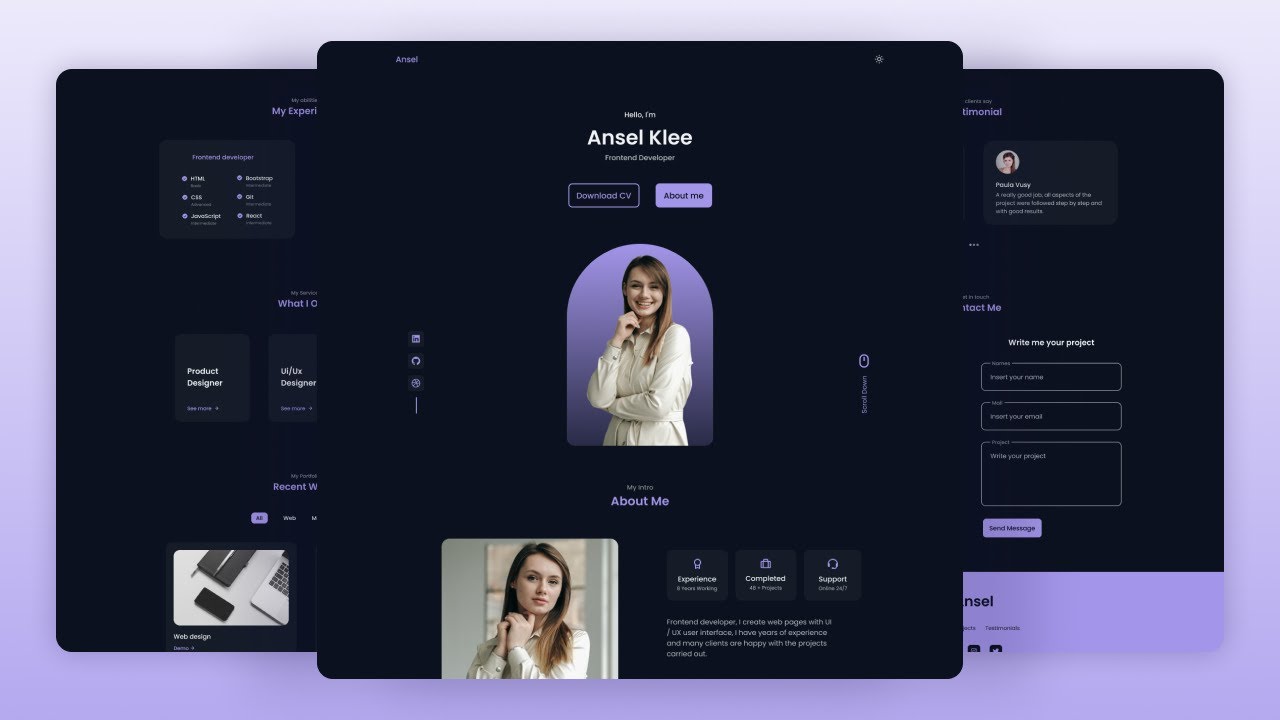 🔥 Create a Responsive Personal Portfolio Website Design Using HTML CSS & JavaScript