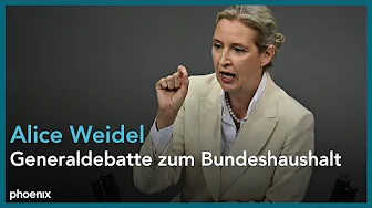 Alice Weidel bei der Generaldebatte zum Bundeshaushalt 2025 am 09.07.25