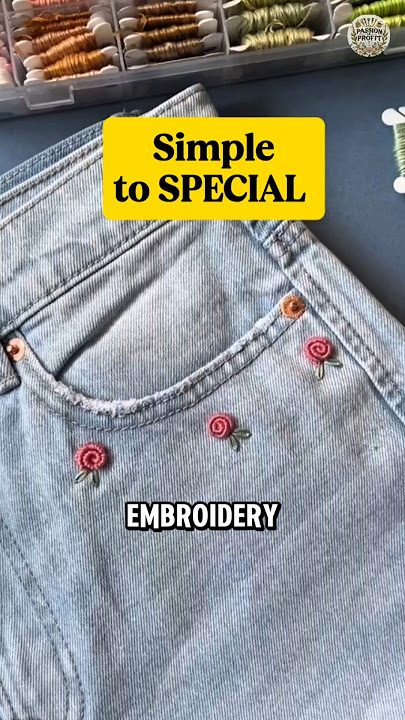 Is Embroidery Easy for Beginners? This Simple Flower Trick Says Yes! #shorts #embroidery #sewing