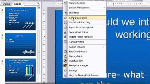 Setting up comparison slides with the TurningPoint Interactive Voting system from Eurosis