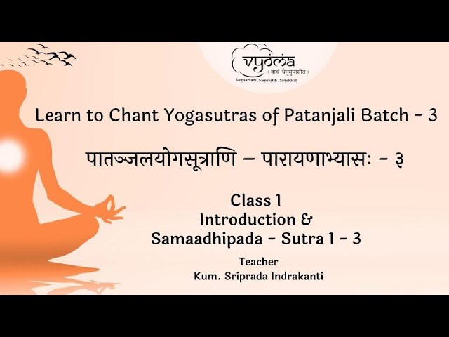 Learn To Chant Yogasutras Batch 3