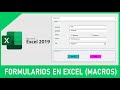 como hacer un FORMULARIO en EXCEL 2019 con visual basic 😱(FACIL Paso a Paso)✅