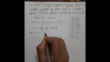 Is 2352 a perfect square. If not,  find smallest mu.............square root of the new number.#byjus
