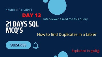 Find duplicates records in SQL| Tamil
