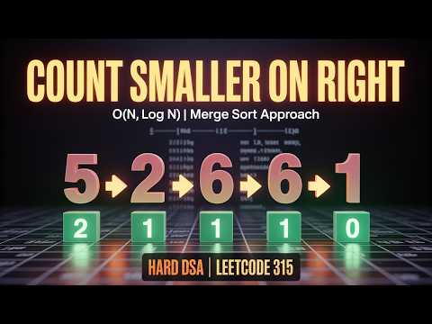 Count Smaller Elements on Right Side | Merge Sort or BIT Approach | Hard DSA Interview Prep