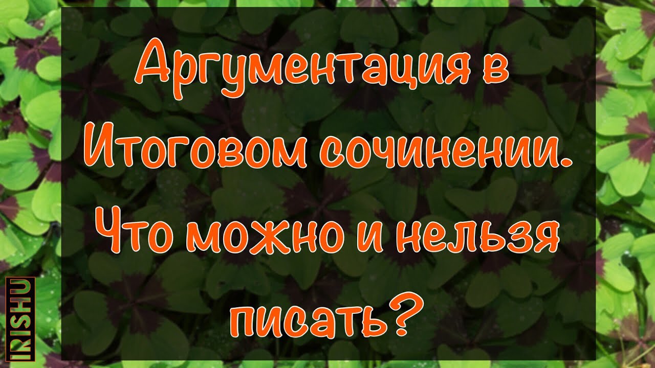 ⁣Аргументы в Итоговом сочинении. Что можно и нельзя? [IrishU]