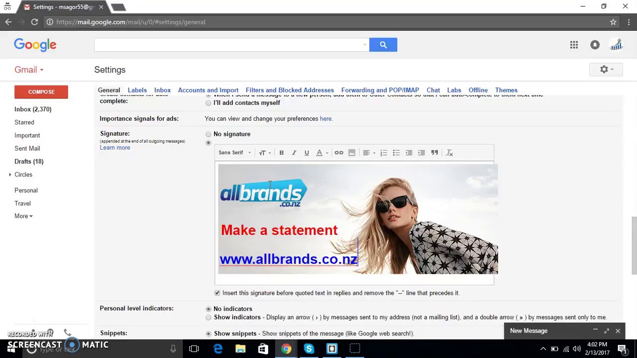 create email signature gmail