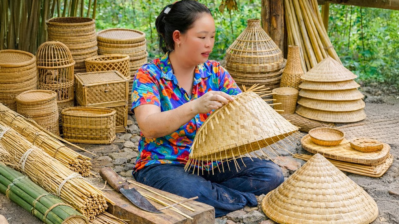How to Make Handmade Bamboo Basket Weaving  - Take Care Pets - Live With Nature | Trieu Mai Huong