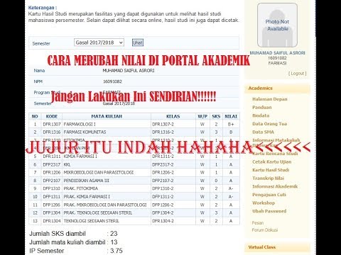 CARA MERUBAH NILAI DI PORTAL AKADEMIK