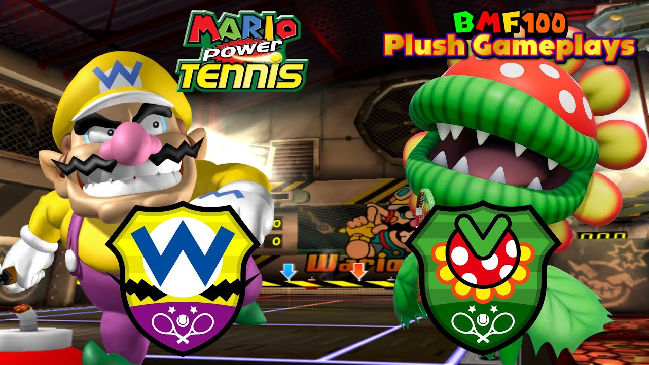 BMF100 Plush Gameplays: Wario vs. Petey Piranha Mario Power Tennis Wario Factory Match Gameplay!