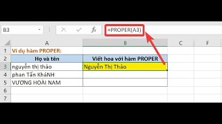 HƯỚNG DẪN CÁCH VIẾT HOA CHỮ CÁI ĐẦU TRONG EXCEL