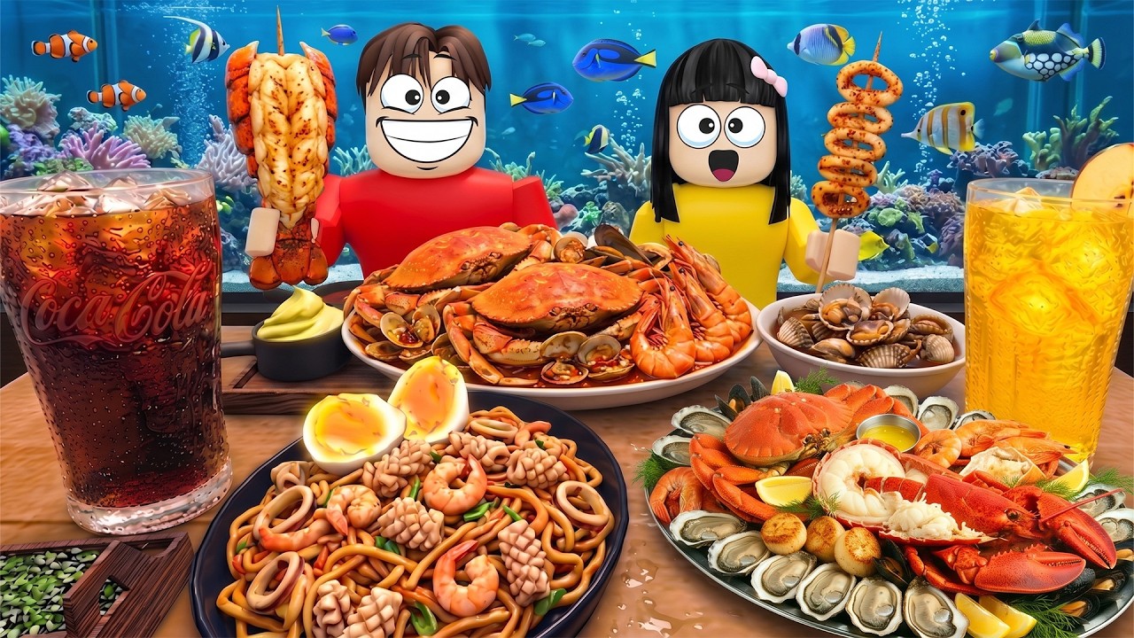 Yuta Mio Mukbang ASMR SEAFOOD KOREA Sampe Kekenyangan | ROBLOX