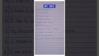 10 Lines on Myself #Easy English Essay# My self