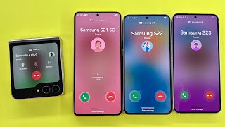 Samsung Z Flip 5 Outgoing Call | Incoming Call Samsung S21 + Galaxy S22 + Galaxy S23
