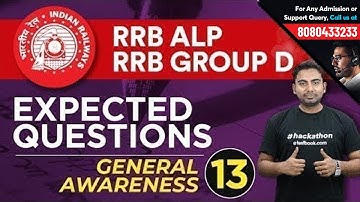 RRB Group D General Awareness Mega Set 13 | RRB ALP, Group D Expected Questions by Abhijeet Sir