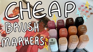 Testing cheap brush markers from a grocery store ⊹ ࣪ ˖  Skintone set