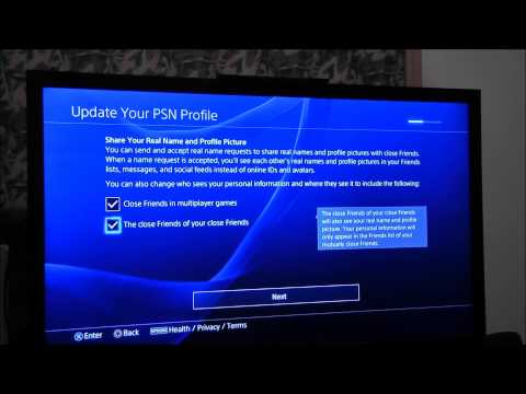 Setting up the PS4 for the first time