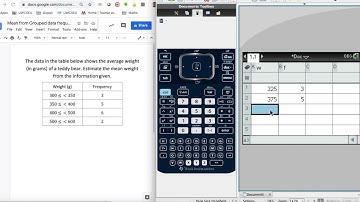 Mean from group data frequency table on TI nspire