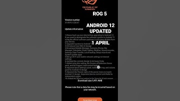 ROG 5 ANDROID 12 OFFICIAL UPDATE