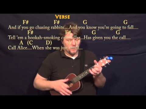 White Rabbit (Jefferson Airplane) Ukulele Cover Lesson with Chords/Lyrics