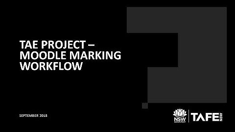 Moodle Marking Workflow for TAE Project