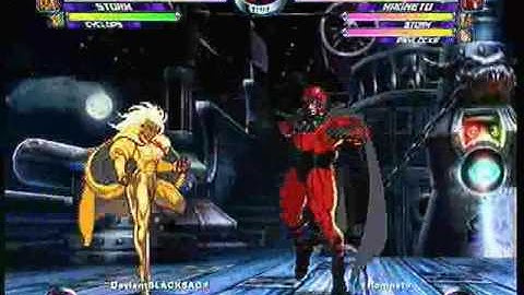 MvC2 Online (360): DeviantBlackSag (Mor/Storm/Cyke) vs Brett (MSP) 3 .:2.17.10:.