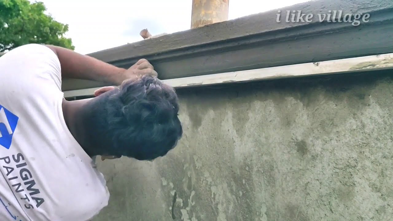 How to make building border work/I like village/building elevation work in  cement and sand work