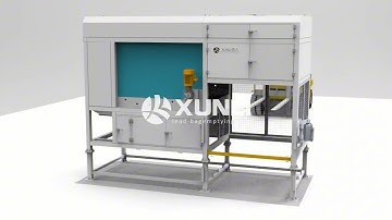 Demonstration of bag emptying machine for pallet side in