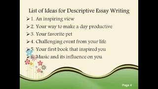 good titles for descriptive essays