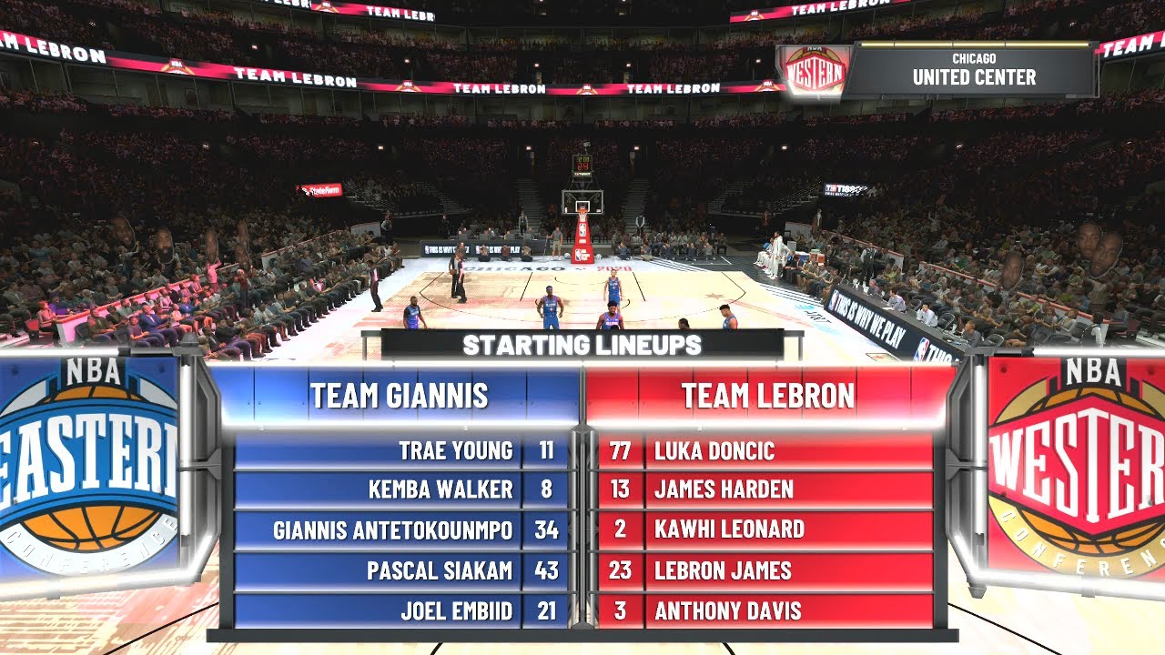 NBA 2K20 Team Giannis Vs Team Lebron NBA All Star Game 2020 Hall Of