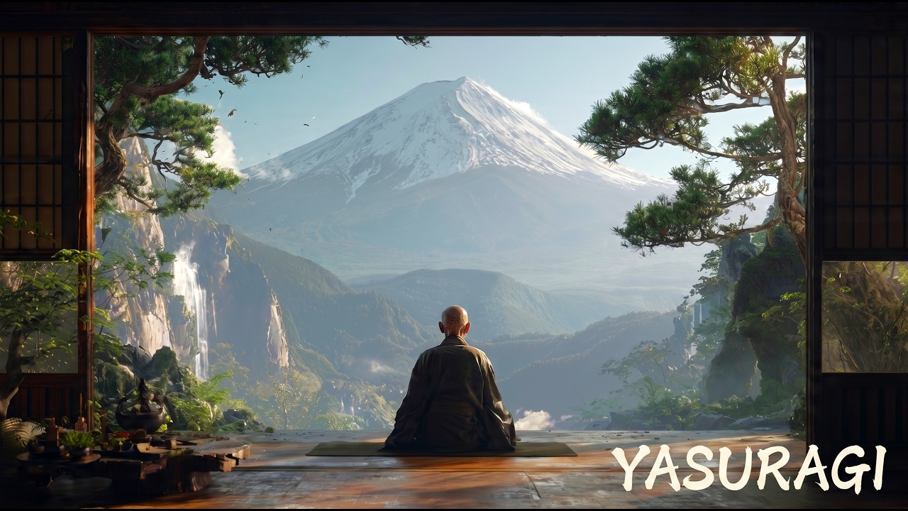 Still moonlit water and mist — Japanese relaxing and meditation music