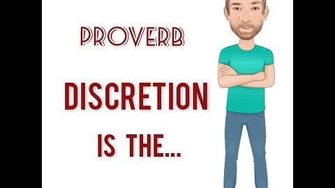 Discretion is the Better Part of Valor - Proverbs 659) Origin - English Tutor Nick P