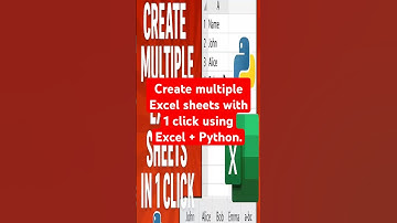 Create multiple Excel sheets with 1 click using Excel + Python.#excel  #exceltips #exceltricks