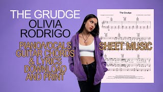 The Grudge by Olivia Rodrigo - Piano/Vocal/Guitar Chords