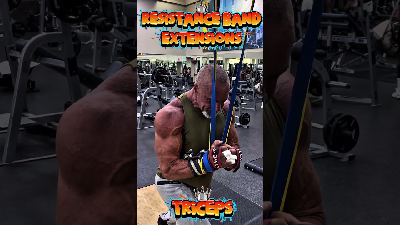 RESISTANCE BAND TRICEPS EXTENSIONS #workout #motivation #muscle #workouttips #triceps