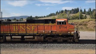 Huge eastbound BNSF grain train at Mullan Pass Tunnel - 9/1/23